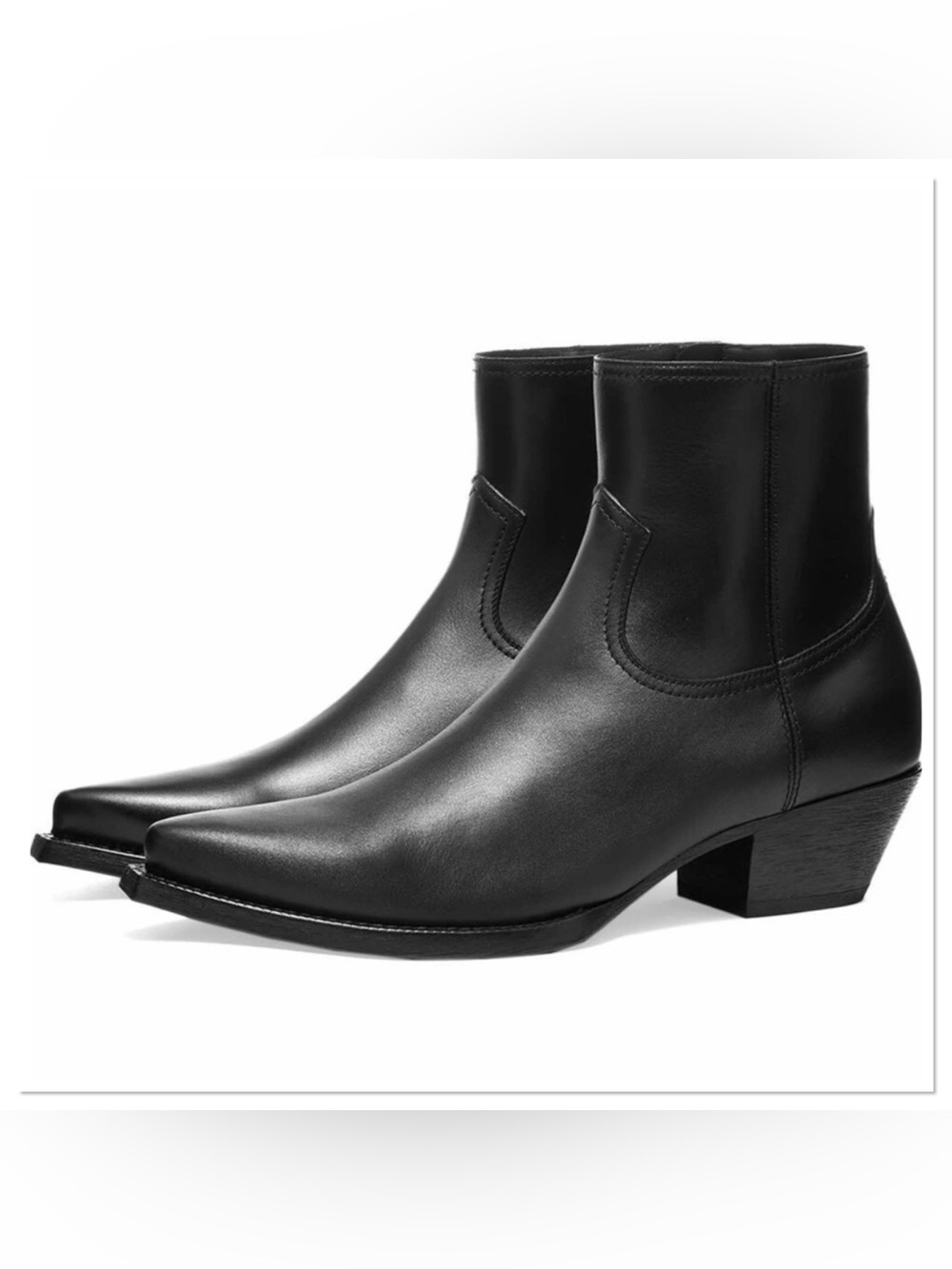Saint Laurent Black Leather Ankle Boots EU 38/W 7 1/2 / M 6